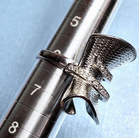 Unique Sterling silver swirl Ring sz 6 - Picture 12 of 12